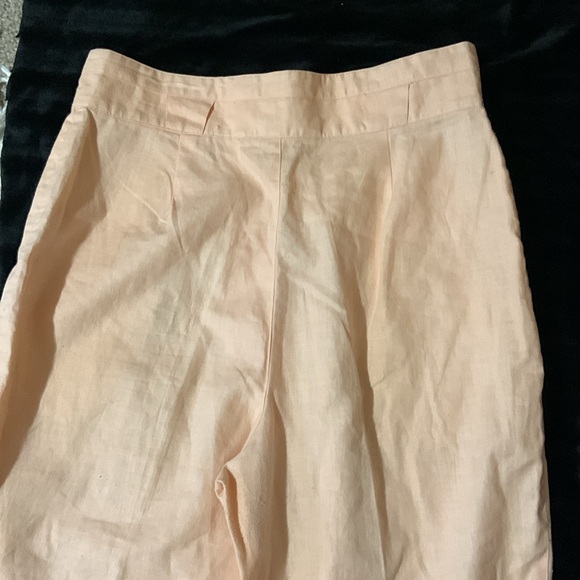 Palmetto’s vintage linen tapered leg high waist 80s peach pants 18/34 like new - Picture 7 of 11